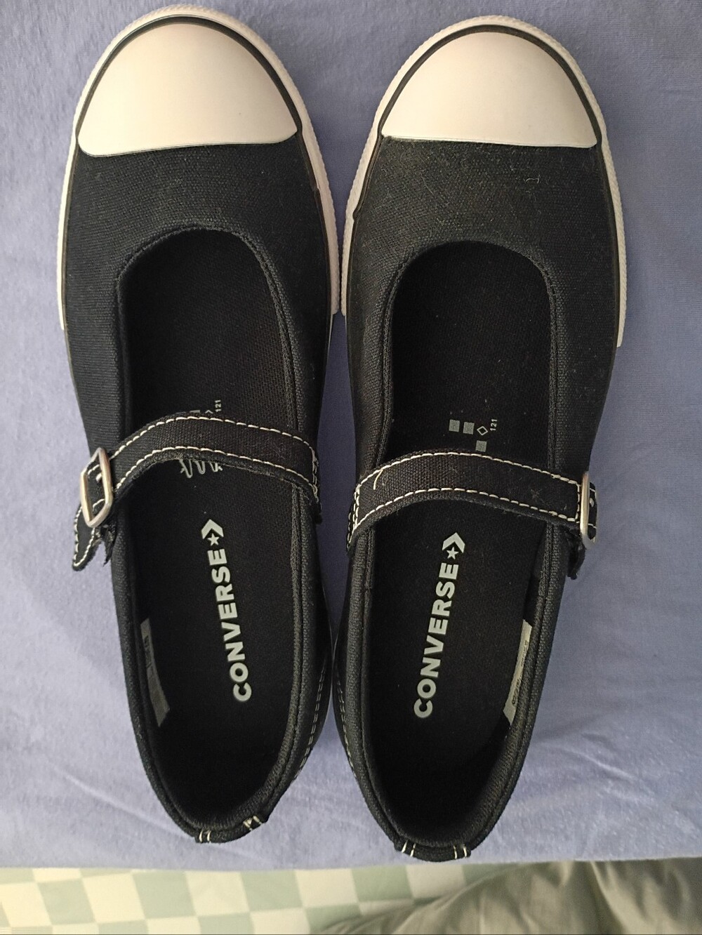 Converse Dainty Mary Jane Black Canvas Size 3 Youth Fits Women 5